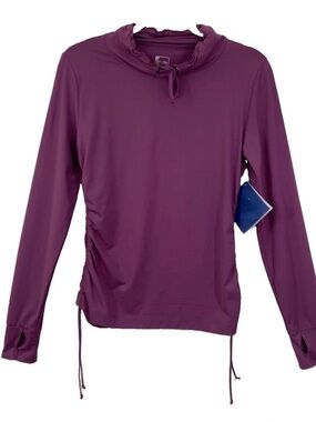Title Nine Women's Purple Pullover Top Paradigm Cinched Neck Size M NEW Gym